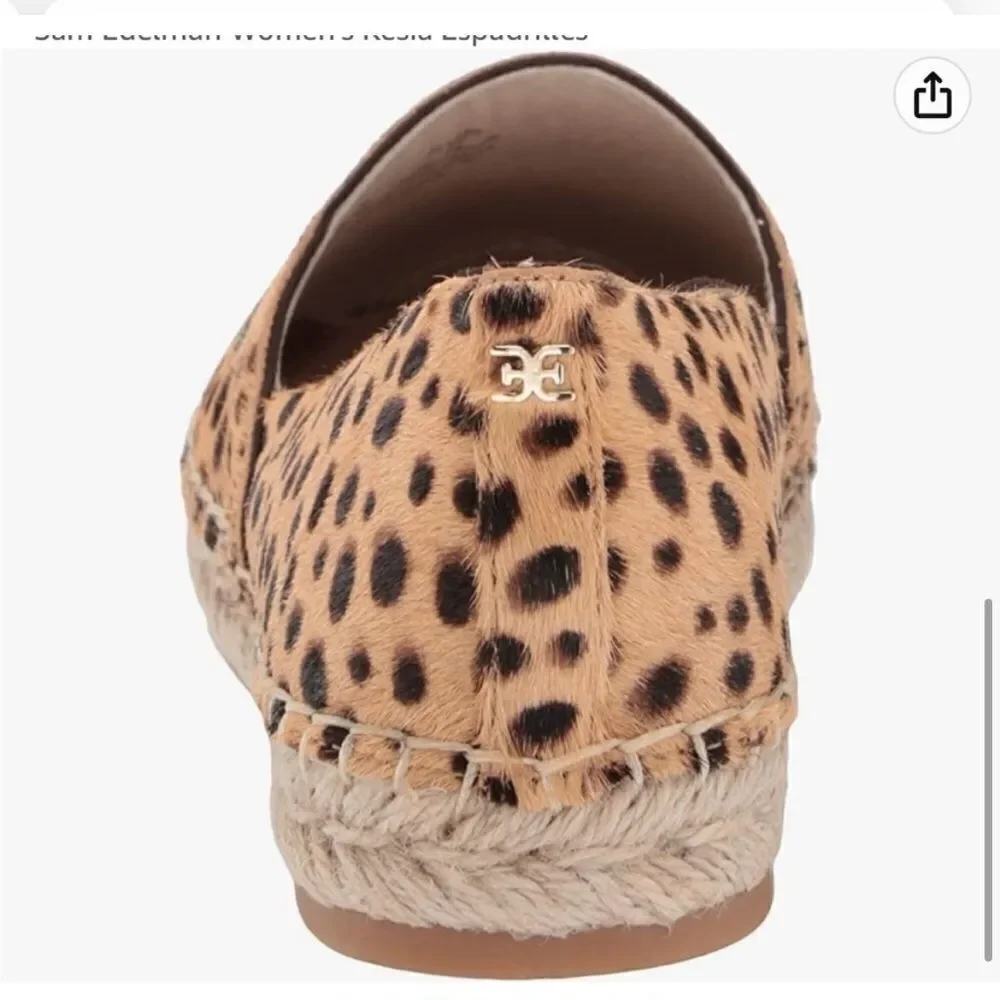 Sam‎ Edelman Kesia Espadrilles in Leopard with Jute Soles Size 6 NWOB